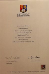 certificate of Arut Thitapas (Ice)