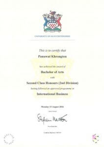 certificate of Panuwat Khrongton (Prem)