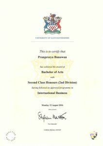 certificate of Parnpreeya Bunhawan (Best)