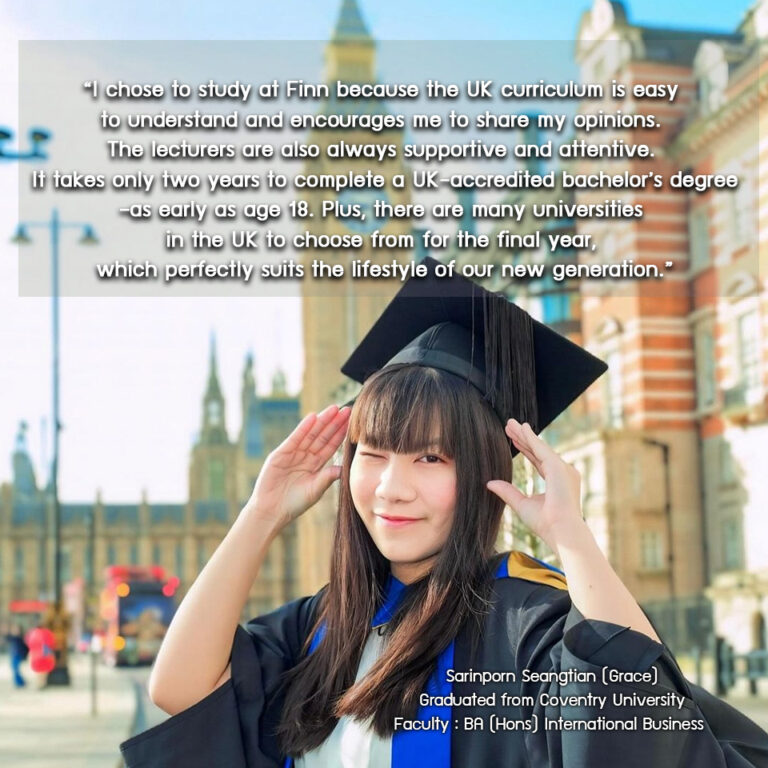 Sarinporn Seangtian (Grace) Graduated from Coventry University Faculty : BA (Hons) International Business