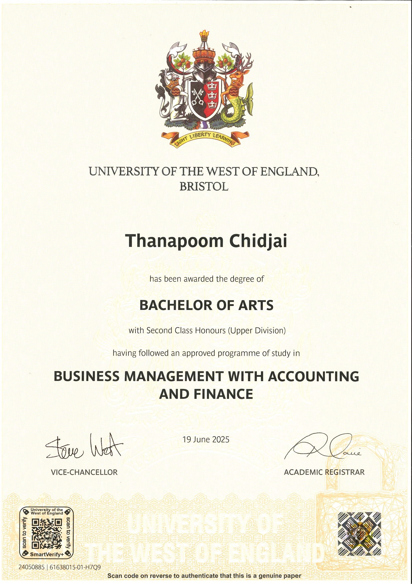 certificate of นายธนภูมิ  ชิดใจ(ดั๊ม)